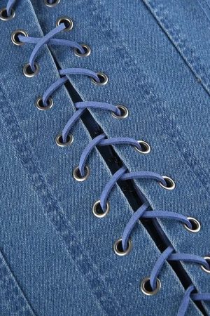 Quick Outfits, Modest Fashion Outfits Ideas Denim Strapless Corset Top