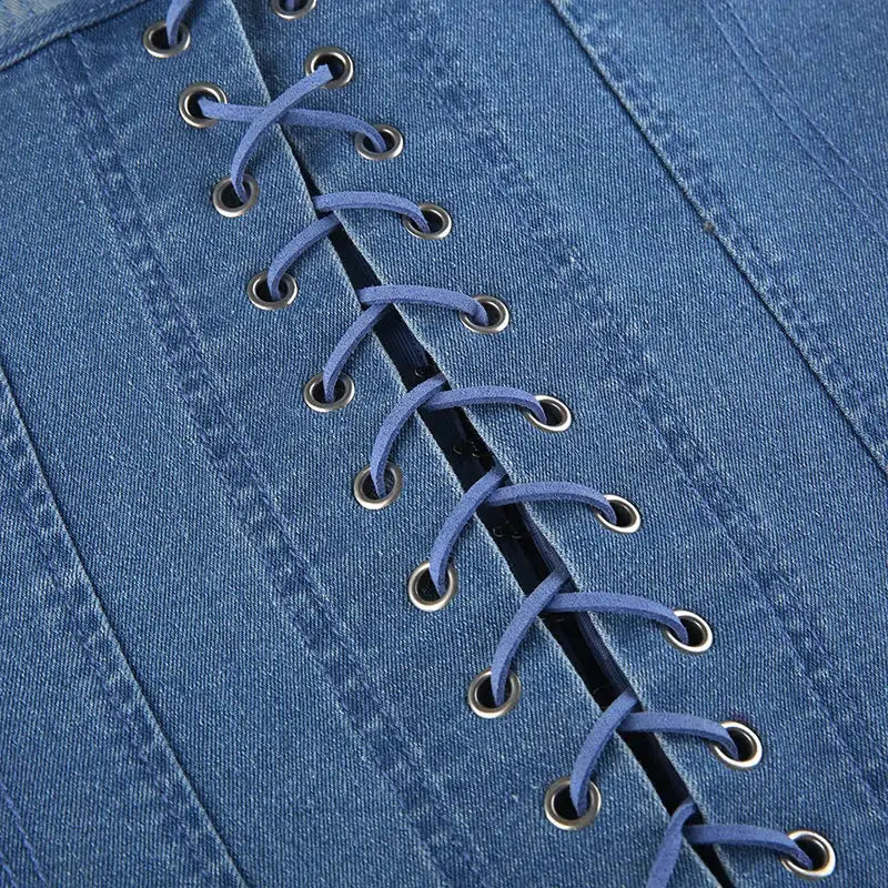 Quick Outfits, Modest Fashion Outfits Ideas Denim Strapless Corset Top Quick Outfits, Modest Fashion Outfits Ideas Denim Strapless Corset Top