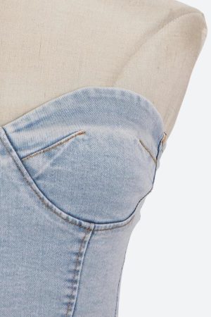 Quick Outfits, Modest Fashion Outfits Ideas Denim Top & Pants Two Piece Set