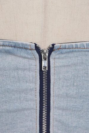 Quick Outfits, Modest Fashion Outfits Ideas Denim Top & Pants Two Piece Set