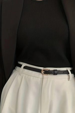 Quick Outfits, Modest Fashion Outfits Ideas Detachable Faux Leather Belt