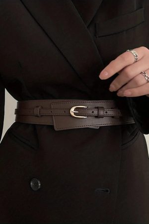 Quick Outfits, Modest Fashion Outfits Ideas Detachable Faux Leather Belt