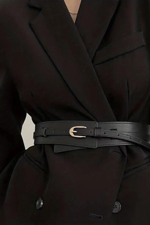 Quick Outfits, Modest Fashion Outfits Ideas Detachable Faux Leather Belt