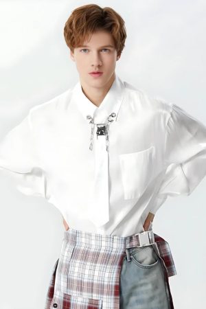 Quick Outfits, Modest Fashion Outfits Ideas Detachable Tie Shirt