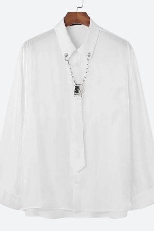 Quick Outfits, Modest Fashion Outfits Ideas Detachable Tie Shirt