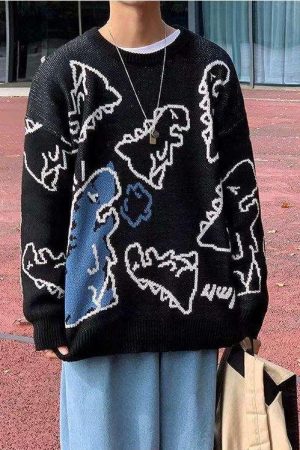 Quick Outfits, Modest Fashion Outfits Ideas Dinosaur Knitted Sweater
