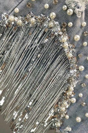 Quick Outfits, Modest Fashion Outfits Ideas Disco Cowgirl Rhinestone Fringe Denim Shorts