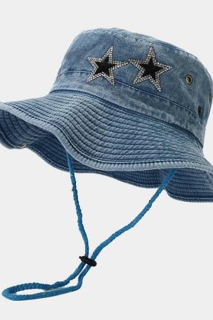Quick Outfits, Modest Fashion Outfits Ideas Disco Cowgirl Star Printed Denim Hat