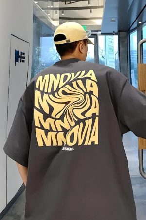 Quick Outfits, Modest Fashion Outfits Ideas Distorted Text Graphic Tee