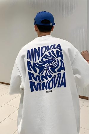 Quick Outfits, Modest Fashion Outfits Ideas Distorted Text Graphic Tee