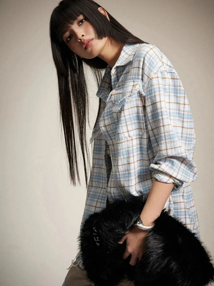 Quick Outfits, Modest Fashion Outfits Ideas Distressed Plaid Shirt Quick Outfits, Modest Fashion Outfits Ideas Distressed Plaid Shirt