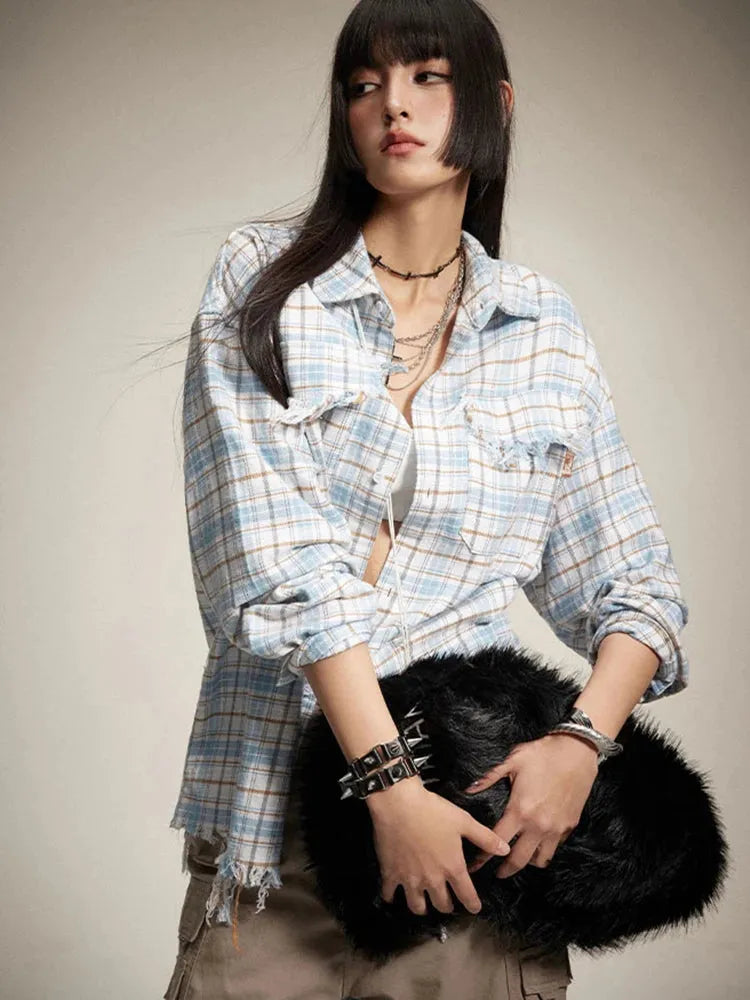 Quick Outfits, Modest Fashion Outfits Ideas Distressed Plaid Shirt Quick Outfits, Modest Fashion Outfits Ideas Distressed Plaid Shirt