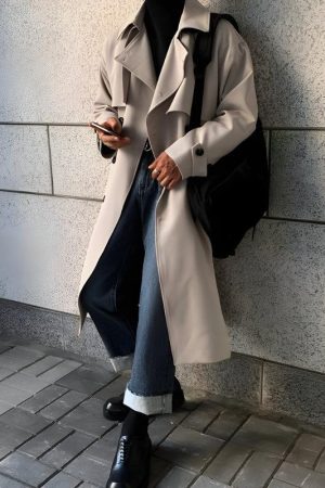 Quick Outfits, Modest Fashion Outfits Ideas Double Breasted Trench Coat