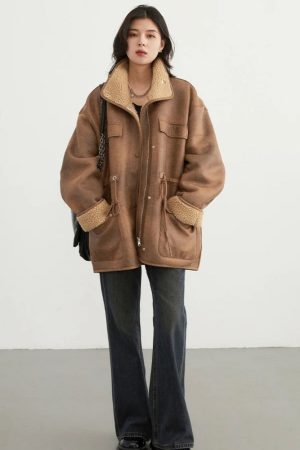 Quick Outfits, Modest Fashion Outfits Ideas Double Faced Faux Leather Jacket