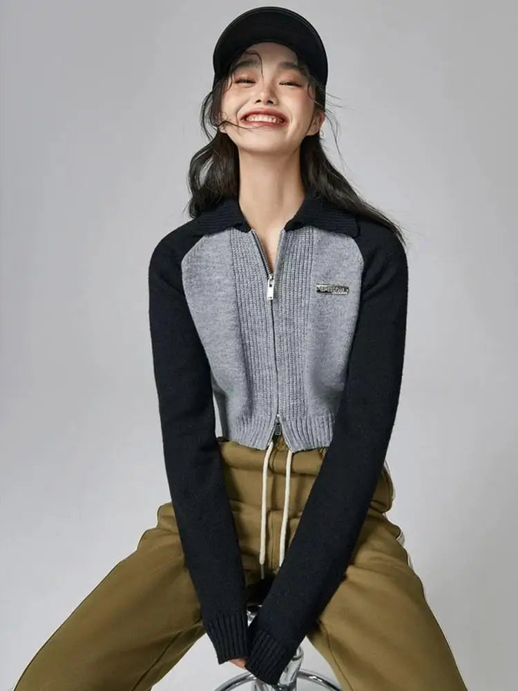 Quick Outfits, Modest Fashion Outfits Ideas Double Zip-Up Crop Cardigan Quick Outfits, Modest Fashion Outfits Ideas Double Zip-Up Crop Cardigan