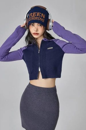 Quick Outfits, Modest Fashion Outfits Ideas Double Zip-Up Crop Cardigan