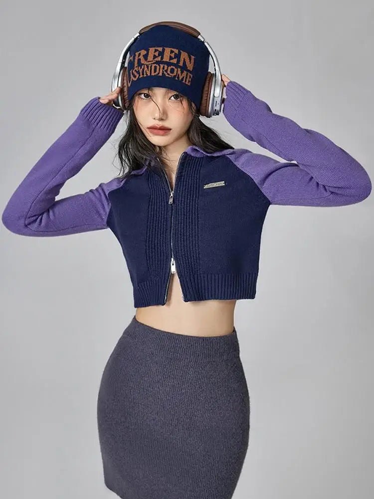 Quick Outfits, Modest Fashion Outfits Ideas Double Zip-Up Crop Cardigan Quick Outfits, Modest Fashion Outfits Ideas Double Zip-Up Crop Cardigan