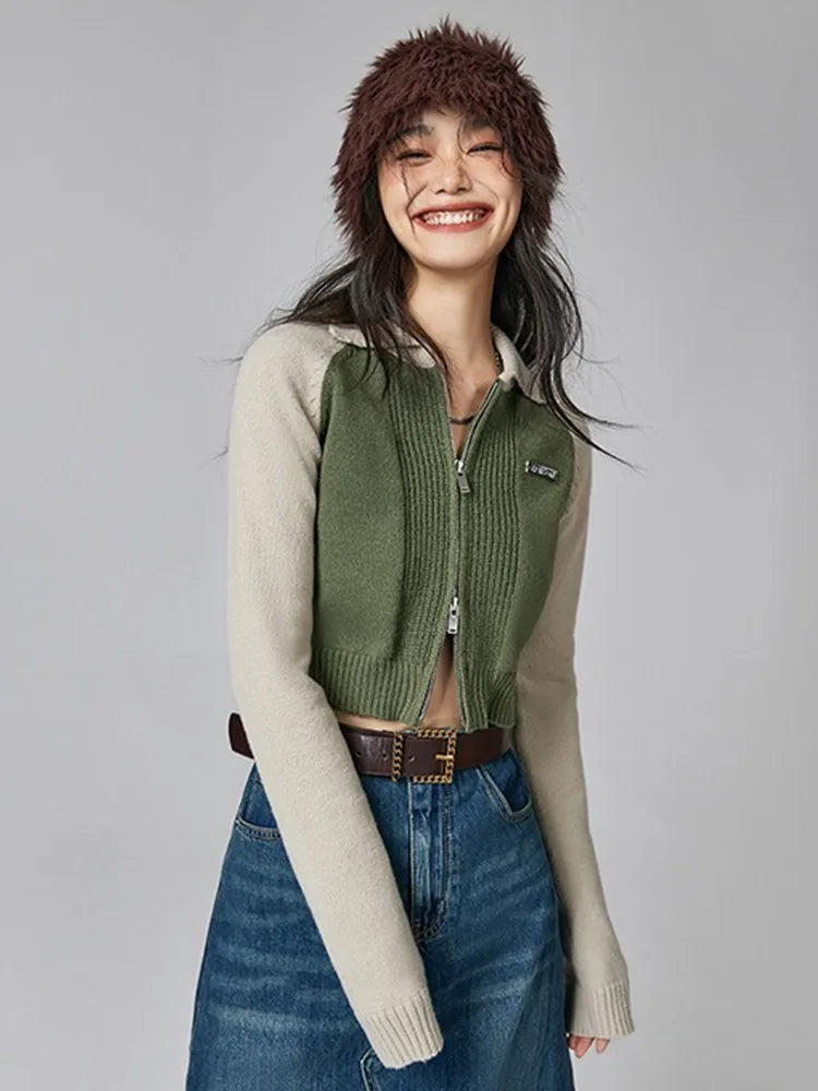 Quick Outfits, Modest Fashion Outfits Ideas Double Zip-Up Crop Cardigan Quick Outfits, Modest Fashion Outfits Ideas Double Zip-Up Crop Cardigan