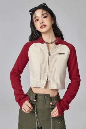 Quick Outfits, Modest Fashion Outfits Ideas Double Zip-Up Crop Cardigan