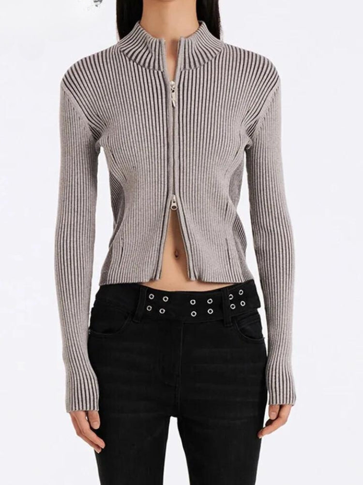 Quick Outfits, Modest Fashion Outfits Ideas Double Zip-Up Distressed Corduroy Cardigan Quick Outfits, Modest Fashion Outfits Ideas Double Zip-Up Distressed Corduroy Cardigan