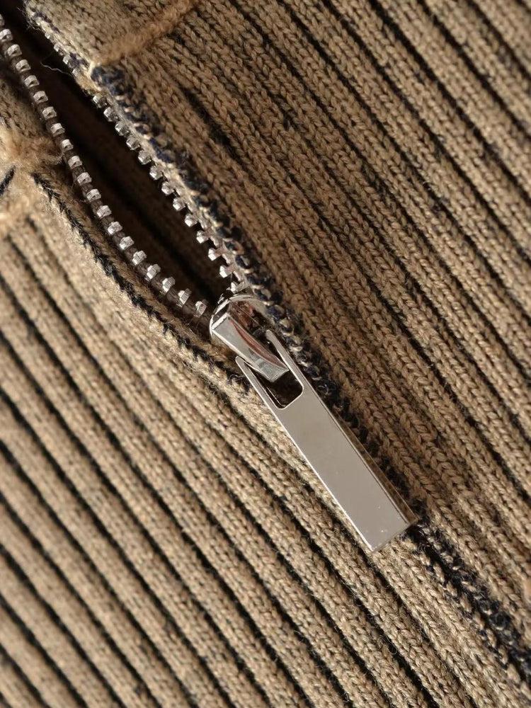 Quick Outfits, Modest Fashion Outfits Ideas Double Zip-Up Distressed Corduroy Cardigan Quick Outfits, Modest Fashion Outfits Ideas Double Zip-Up Distressed Corduroy Cardigan