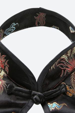 Quick Outfits, Modest Fashion Outfits Ideas Dragon Backless Crop Top