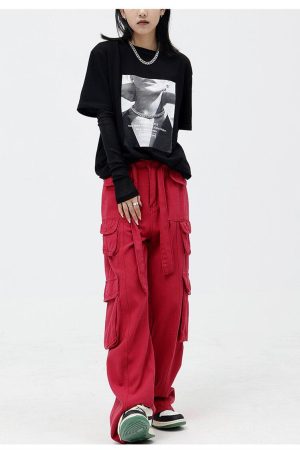 Quick Outfits, Modest Fashion Outfits Ideas Drawstring Belt Cargo Pants