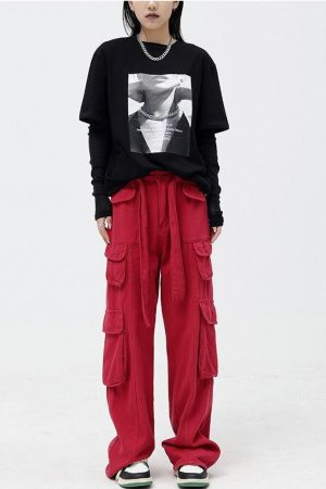 Quick Outfits, Modest Fashion Outfits Ideas Drawstring Belt Cargo Pants