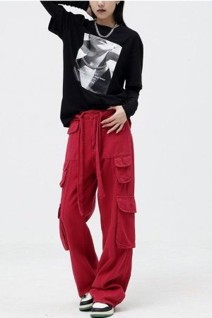 Quick Outfits, Modest Fashion Outfits Ideas Drawstring Belt Cargo Pants