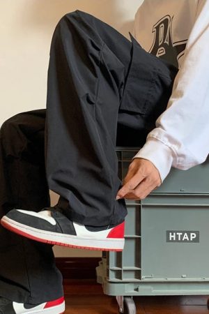 Quick Outfits, Modest Fashion Outfits Ideas Drawstring Cargo Parachute Pants