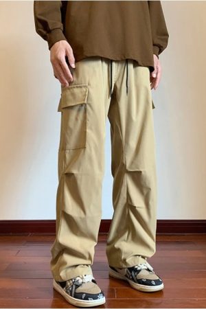 Quick Outfits, Modest Fashion Outfits Ideas Drawstring Cargo Parachute Pants