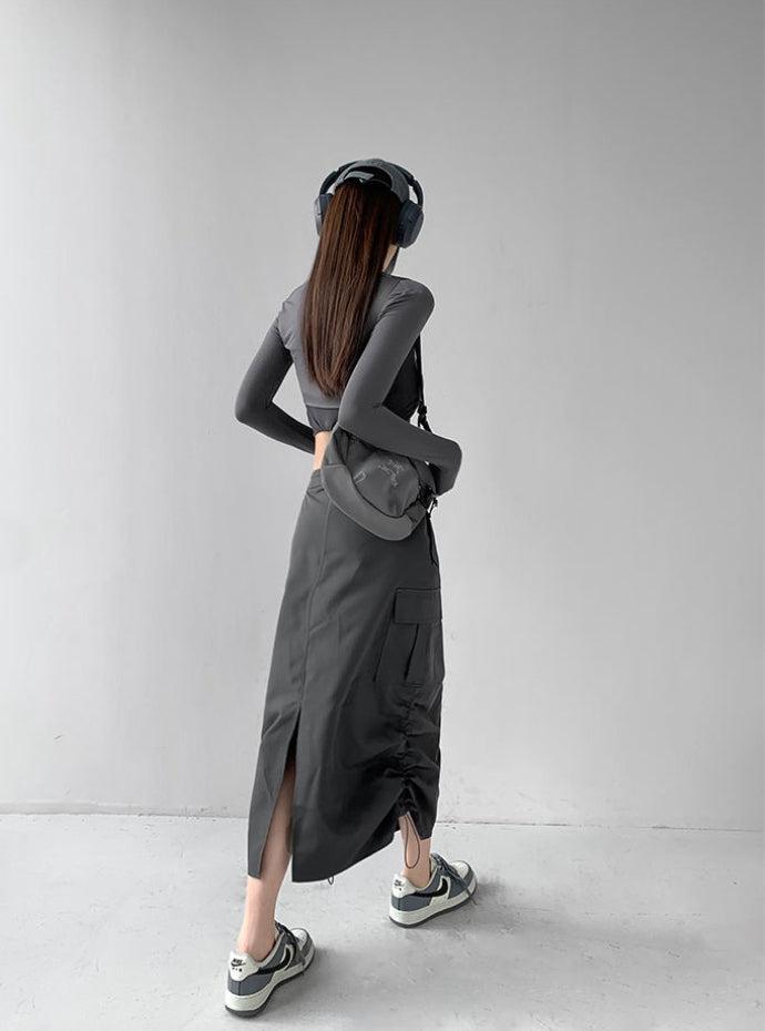 Quick Outfits, Modest Fashion Outfits Ideas Drawstring Parachute Midi Skirt Quick Outfits, Modest Fashion Outfits Ideas Drawstring Parachute Midi Skirt