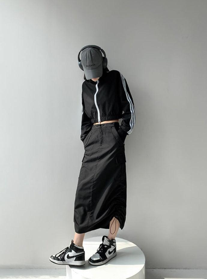 Quick Outfits, Modest Fashion Outfits Ideas Drawstring Parachute Midi Skirt Quick Outfits, Modest Fashion Outfits Ideas Drawstring Parachute Midi Skirt