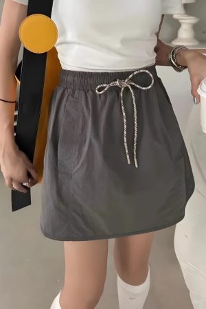 Quick Outfits, Modest Fashion Outfits Ideas Drawstring Parachute Mini Skirt