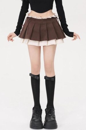 Quick Outfits, Modest Fashion Outfits Ideas Drawstring Pleated Mini Skirt