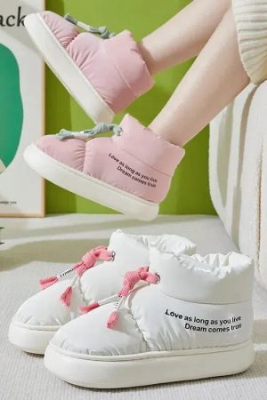 Quick Outfits, Modest Fashion Outfits Ideas Drawstring Puffer Slippers