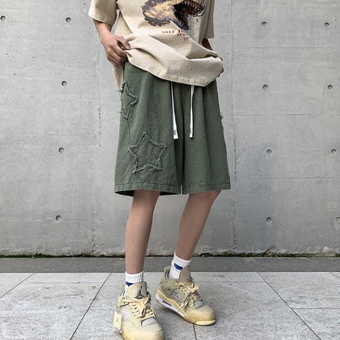 Quick Outfits, Modest Fashion Outfits Ideas Drawstring Star Embroidered Shorts Quick Outfits, Modest Fashion Outfits Ideas Drawstring Star Embroidered Shorts