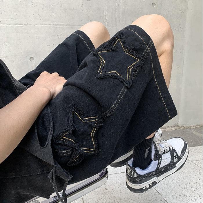 Quick Outfits, Modest Fashion Outfits Ideas Drawstring Star Embroidered Shorts Quick Outfits, Modest Fashion Outfits Ideas Drawstring Star Embroidered Shorts