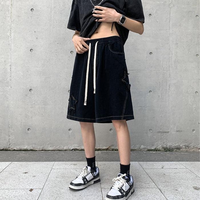 Quick Outfits, Modest Fashion Outfits Ideas Drawstring Star Embroidered Shorts Quick Outfits, Modest Fashion Outfits Ideas Drawstring Star Embroidered Shorts