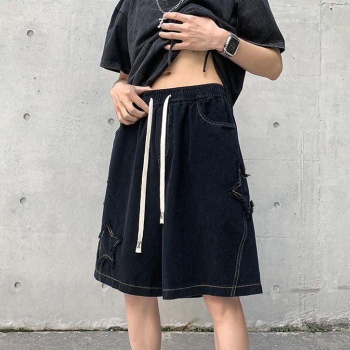 Quick Outfits, Modest Fashion Outfits Ideas Drawstring Star Embroidered Shorts Quick Outfits, Modest Fashion Outfits Ideas Drawstring Star Embroidered Shorts
