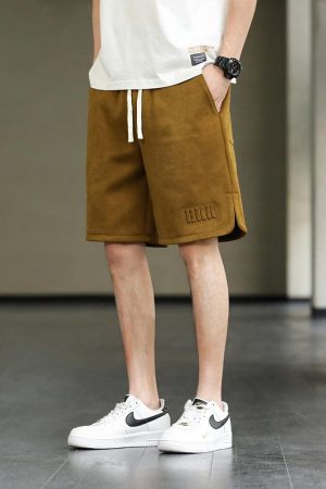 Quick Outfits, Modest Fashion Outfits Ideas Drawstring Waist Oversize Sweatshort