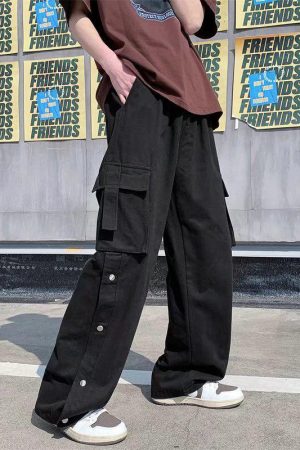 Quick Outfits, Modest Fashion Outfits Ideas Elastic Waist Wide Leg Cargo Pants