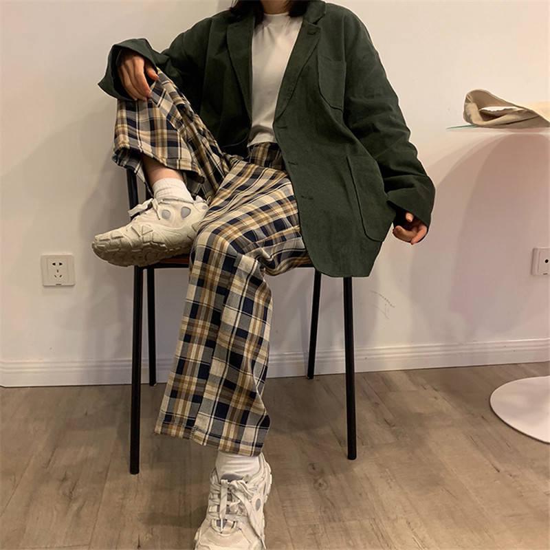 Quick Outfits, Modest Fashion Outfits Ideas Elasticated Waist Checkered Sweatpants Quick Outfits, Modest Fashion Outfits Ideas Elasticated Waist Checkered Sweatpants