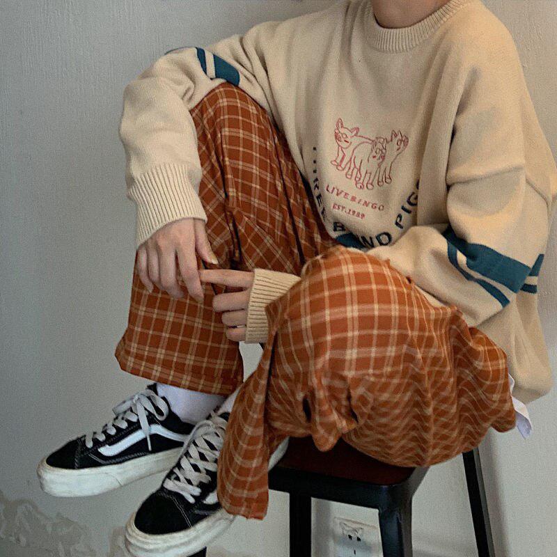 Quick Outfits, Modest Fashion Outfits Ideas Elasticated Waist Checkered Sweatpants Quick Outfits, Modest Fashion Outfits Ideas Elasticated Waist Checkered Sweatpants