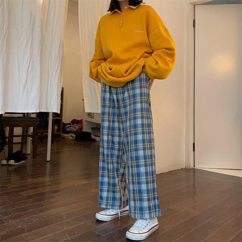 Quick Outfits, Modest Fashion Outfits Ideas Elasticated Waist Checkered Sweatpants Quick Outfits, Modest Fashion Outfits Ideas Elasticated Waist Checkered Sweatpants