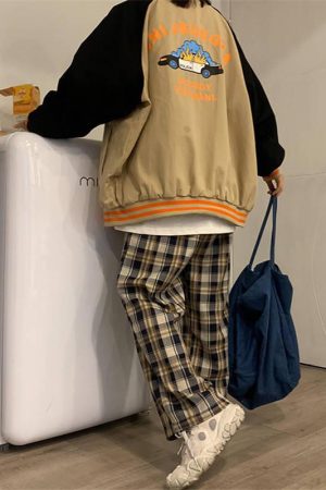 Quick Outfits, Modest Fashion Outfits Ideas Elasticated Waist Checkered Sweatpants