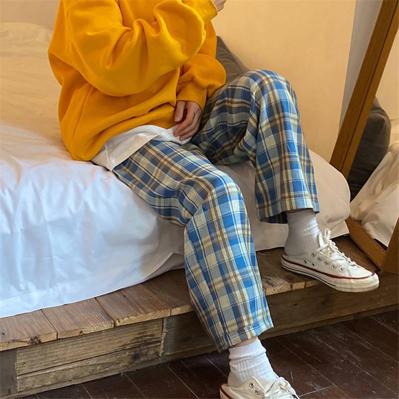 Quick Outfits, Modest Fashion Outfits Ideas Elasticated Waist Checkered Sweatpants Quick Outfits, Modest Fashion Outfits Ideas Elasticated Waist Checkered Sweatpants