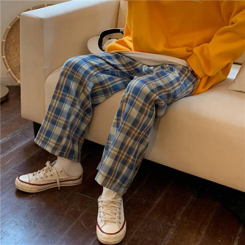 Quick Outfits, Modest Fashion Outfits Ideas Elasticated Waist Checkered Sweatpants Quick Outfits, Modest Fashion Outfits Ideas Elasticated Waist Checkered Sweatpants