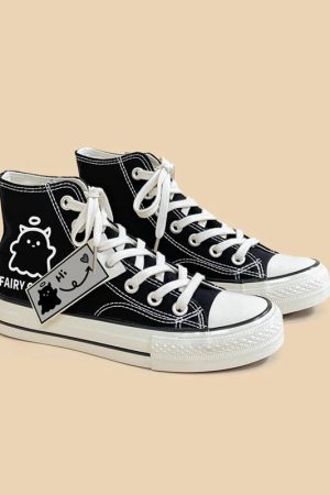 Quick Outfits, Modest Fashion Outfits Ideas Fairy Ghost Lace Up Canvas Shoes