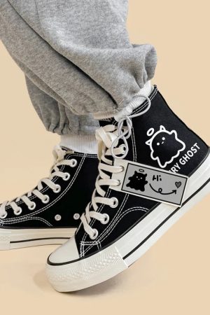 Quick Outfits, Modest Fashion Outfits Ideas Fairy Ghost Lace Up Canvas Shoes